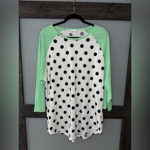 LuLaRoe Randy Polka Dot Top 2XL